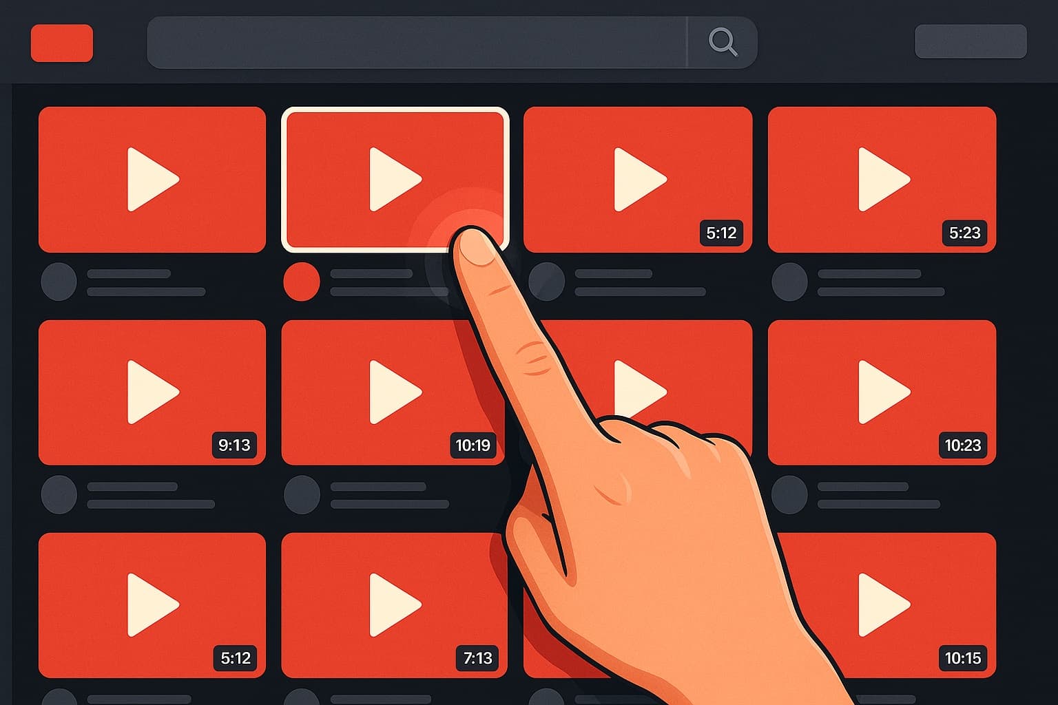 Audience choosing one video among many